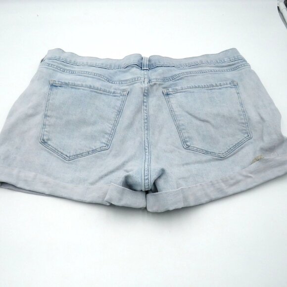 Old Navy Shorts Womens Size 14 Boyfriend Light Wash Denim Blue Jean Rolled Hem - Picture 10 of 10